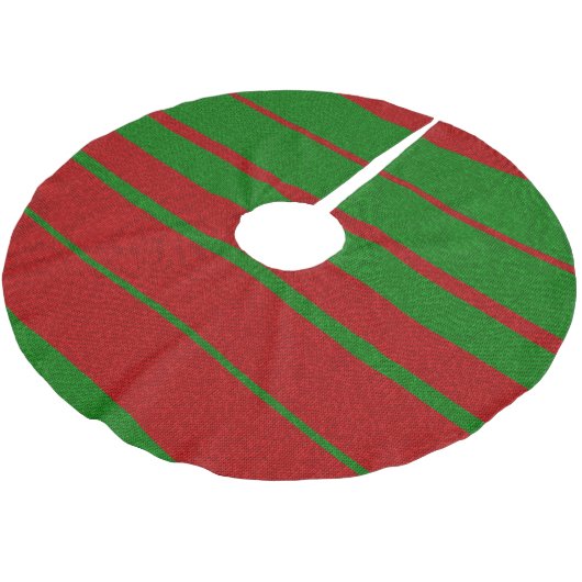 Rotes und grünes Weihnachtsdesign Polyester Weihnachtsbaumdecke (Schrägansicht)