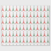 Rotes und grünes Weihnachtsfranzösische Geschenkpapier (Flach)