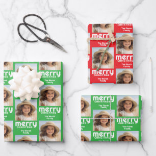 Rotes und grünes Weihnachtsgebäck mit Whimsikart-F Geschenkpapier Set