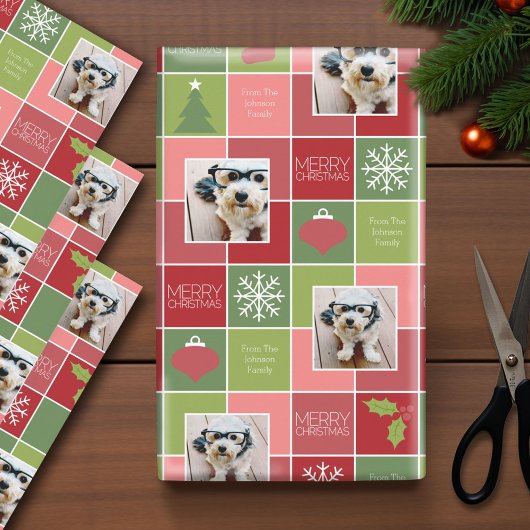 Rotes und grünes Weihnachtsgebäck mit Whimsikart-F Geschenkpapier Set