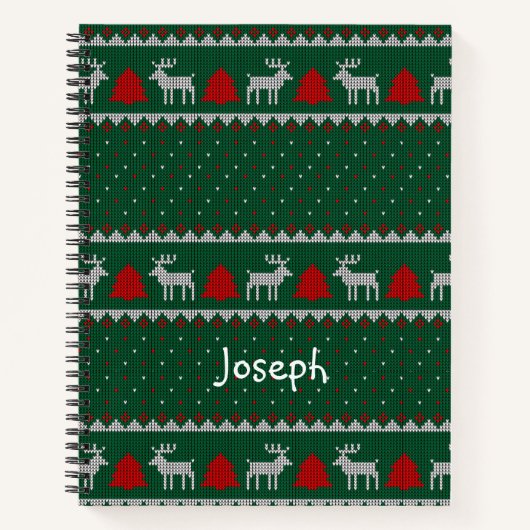 Rotes und grünes Weihnachtsheft Weihnachtsbaum Notizblock (Vorderseite)