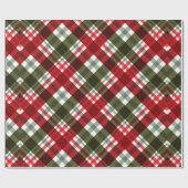 Rotes und grünes Weihnachtsmuster Geschenkpapier (Flach)