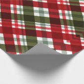 Rotes und grünes Weihnachtsmuster Geschenkpapier (Ecke)