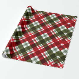 Rotes und grünes Weihnachtsmuster Geschenkpapier