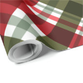 Rotes und grünes Weihnachtsmuster Geschenkpapier (Rolleneckpunkt)