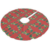 Rotes und grünes Weihnachtsrock Leinenimitat Weihnachtsbaumdecke (Schrägansicht)