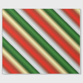 Rotes und grünes Weihnachtswaschpapier Geschenkpapier (Flach)