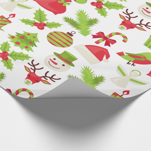 Rotes und grünes Weihnachtswrapping Paper Geschenkpapier (Ecke)