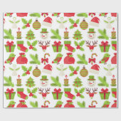 Rotes und grünes Weihnachtswrapping Paper Geschenkpapier (Flach)