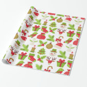 Rotes und grünes Weihnachtswrapping Paper Geschenkpapier (Ungerollt)