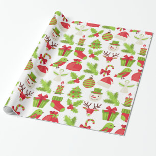 Rotes und grünes Weihnachtswrapping Paper Geschenkpapier