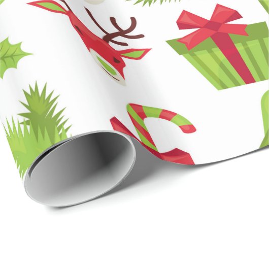 Rotes und grünes Weihnachtswrapping Paper Geschenkpapier (Rolleneckpunkt)