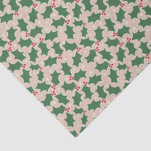 Rotes und grünes Weihnachtszettel Seidenpapier (Detail)