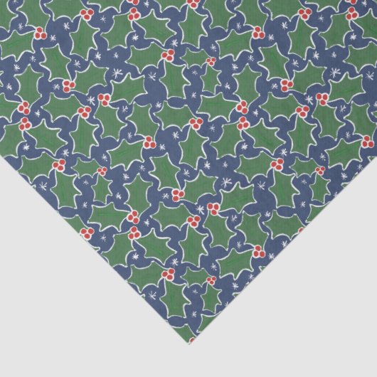 Rotes und grünes Weihnachtszettel Seidenpapier (Detail)