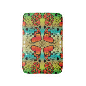 Rotes und grünes, weißes, romantisches Herzmuster Badematte (Vorderseite Vertikal)