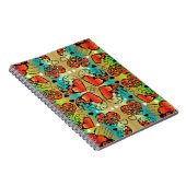 Rotes und grünes, weißes, romantisches Herzmuster Notizblock (Rechte Seite)