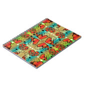 Rotes und grünes, weißes, romantisches Herzmuster Notizblock (Linke Seite)