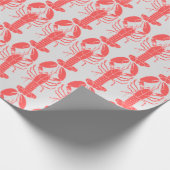 Rotes und hellgraues Panzerkrebs-Packpapier Geschenkpapier (Ecke)