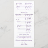 Rotes und lila Blattdesign Hochzeitsprogramm Programm (Rückseite)