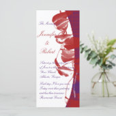 Rotes und lila Blattdesign Hochzeitsprogramm Programm (Stehend Vorderseite)
