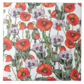 Rotes und Lila Muster Fliese (Vorderseite)