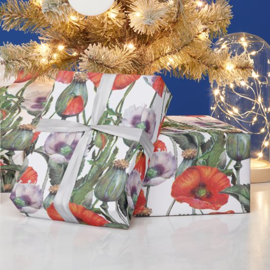 Rotes und Lila Muster Geschenkpapier (Feiertage)