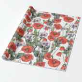 Rotes und Lila Muster Geschenkpapier (Ungerollt)