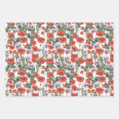 Rotes und Lila Muster Geschenkpapier Set (Vorderseite)