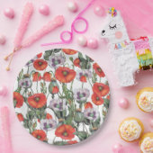 Rotes und Lila Muster Pappteller (Party)