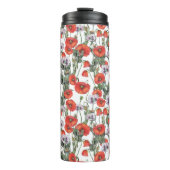 Rotes und Lila Muster Thermosbecher (Vorderseite)