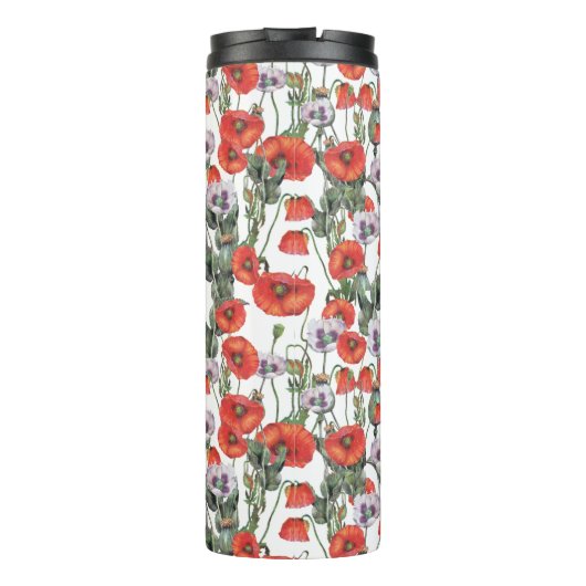 Rotes und Lila Muster Thermosbecher (Rückseite)