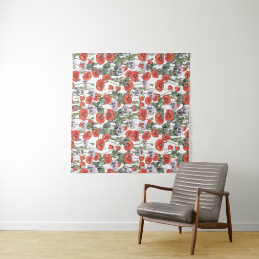 Rotes und Lila Muster Wandteppich (Beispiel (Horizontal))