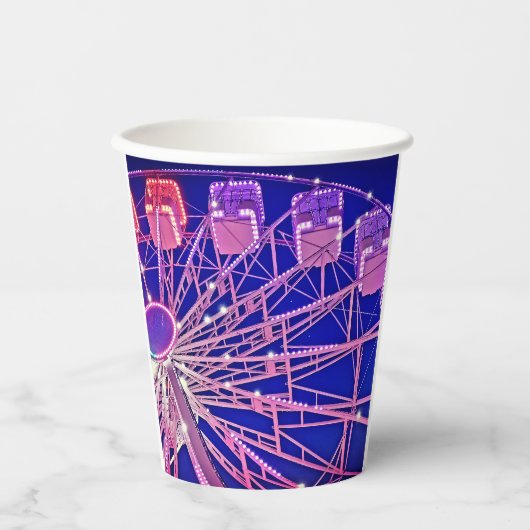 Rotes und lila Riesenrad Pappbecher (Vorderseite)