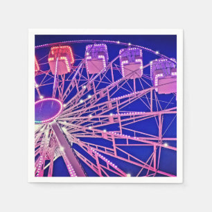 Rotes und lila Riesenrad Serviette
