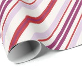 Rotes und lila Streifengewebe des modernen Chic Geschenkpapier (Rolleneckpunkt)