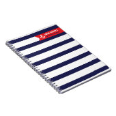 Rotes und Navy Nautical Strip Notebook Notizblock (Rechte Seite)