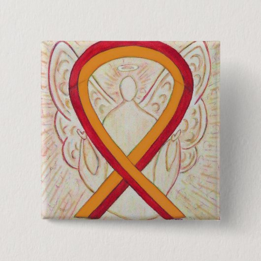 Rotes und orangefarbenes Button zur Sensibilisieru (Vorderseite)