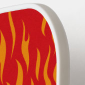 Rotes und orangefarbenes Feuer und Flammen kühl Pickleball Schläger (Linke Seite)