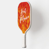 Rotes und orangefarbenes Feuer und Flammen kühl Pickleball Schläger (Links)