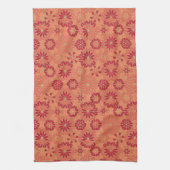 Rotes und orangefarbenes Muster Geschirrtuch (Vertikal)