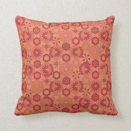 Rotes und orangefarbenes Muster Kissen