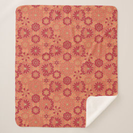Rotes und orangefarbenes Muster Sherpadecke