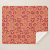 Rotes und orangefarbenes Muster Sherpadecke (Vorderseite (Horizontal))
