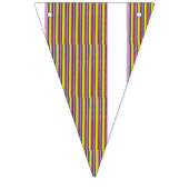 Rotes und orangefarbenes Packpapier mit glänzender Wimpelkette (Erste Fahne)