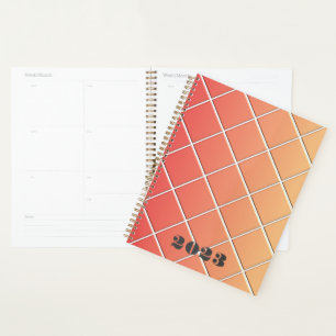 Rotes und orangefarbenes Quadrat mit Farbverlauf - Planer