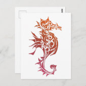 Rotes und orangefarbenes Seepferd Postkarte (Vorne/Hinten)