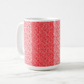 Rotes und orangefarbenes Umhüllungspapier mit geom Kaffeetasse (Vorderseite Links)