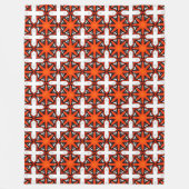 Rotes und oranges geometrisches Muster  Fleecedecke (Vorderseite)