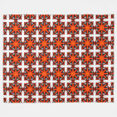 Rotes und oranges geometrisches Muster  Fleecedecke (Vorderseite (Horizontal))