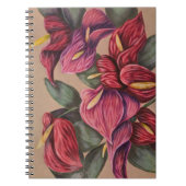 Rotes und rosa Anthurium-Notebook Notizblock (Vorderseite)